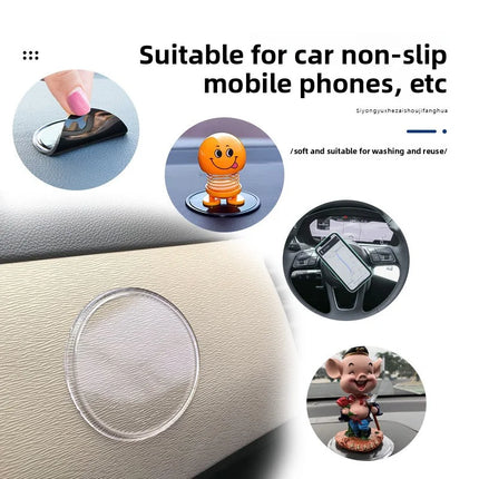 3PCS Car Dashboard Non-Slip Mats, Removable Sticky Silicone Gel Pad,