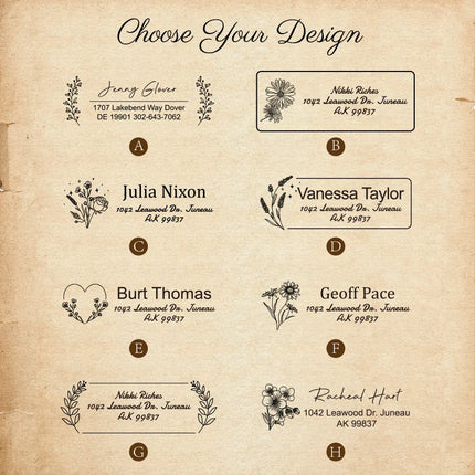 Custom Laser-Engraved Address Stamp Set - Personalized Wedding