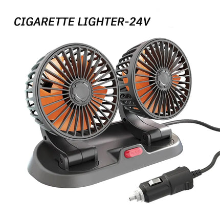5V 12V 24V Car Fan Cooling Car Fan Dual Head Usb Car Fan 2 Speeds