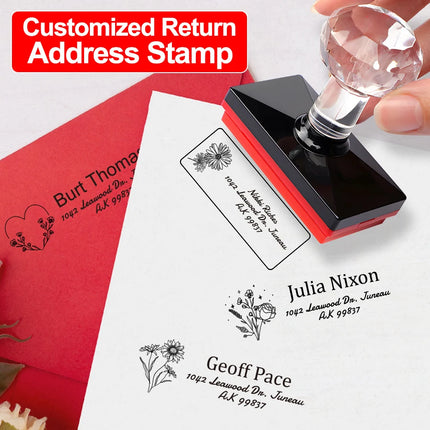 Custom Laser Address Stamp Set - Personalized Wedding & Office Gifts,