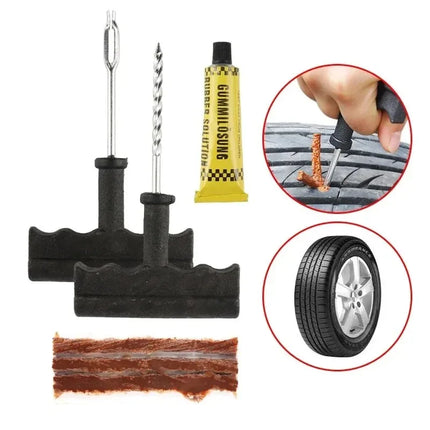 Emergency Tire Repair Kit,Comprehensive Tire Repair Kit with Rubber