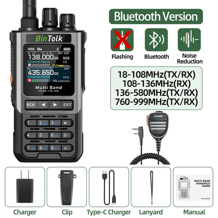BinTolk BT8200 Walkie Talkie Long Range 10W Tri Power Full Band