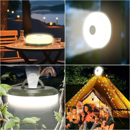 Camping String Lights Rechargeable LED Flashlight Hook lamp 4 in 1