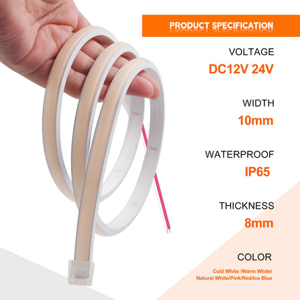 Waterproof COB LED Strip Light 12V 24V Flexible LED Neon Light 0.5-20M