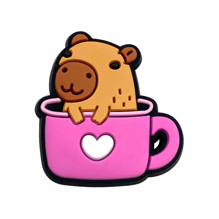 20Pcs Capybara Series Shoe Charms For Slides Sandals, PVC Shoe