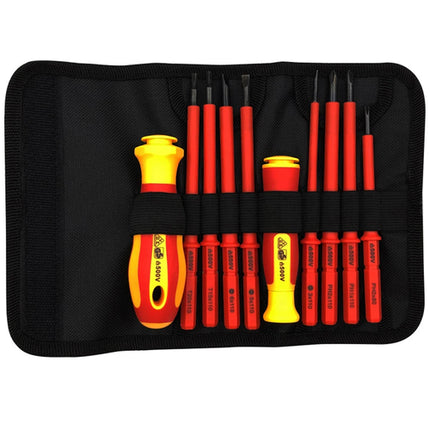 10Pcs Interchangeable Blade VDE Insulated Screwdriver Set with Case