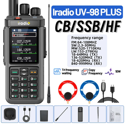 Iradio UV-98 PLUS Multi Band 10W FM AM SSB HF Cross Band Repeater