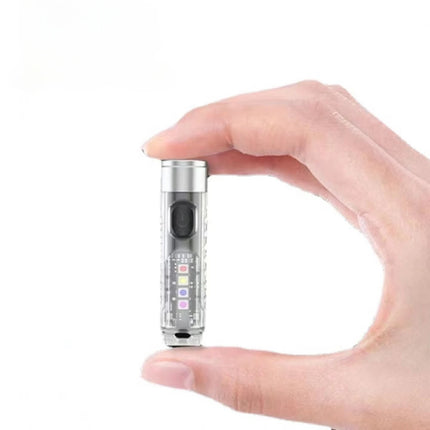 1PC Rechargeable Mini Keychain Flashlight with 10 Modes and Magnetic