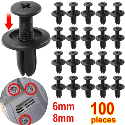 8mm/6mm Plastic Rivets Fasteners Screw Car Fender Bumper Screws Clips