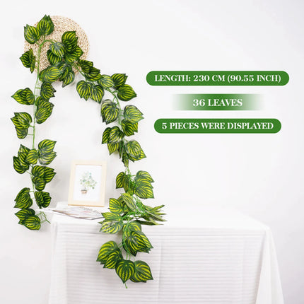 2.1M Green Ivy Leaf Hanging Vine Artificial Garland Silk Wall Plant