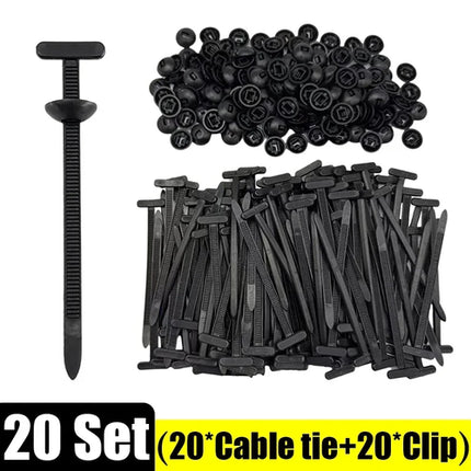 Universal Nylon Cable Tie Buckle Auto Fastener Screw Replacement Clip
