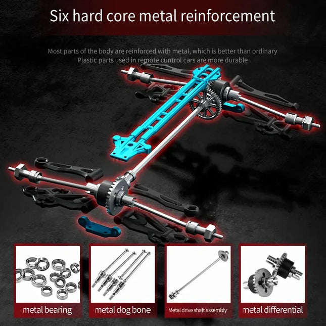 ZWN 1:16 70KM/H 4WD RC Car With LED Headlight Remote Control Cars High