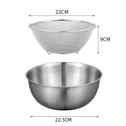 1-3 Stainless Steel Bowl Set with Scale for Cooking Baking Food