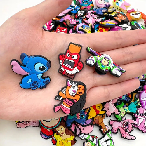 Random 10-100Pcs MINISO Disney Series Shoe Charms For Key Chain