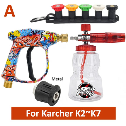 Pressure Washer Water Gun Kit for Car Cleaning Hose Connector For