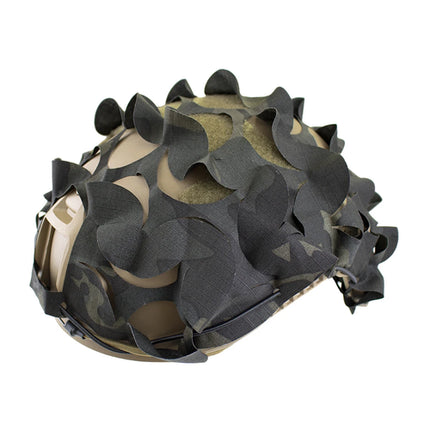 3D Camo Net Airsoft Helmet Cover Laser Cut Nylon Drawstring Helmet