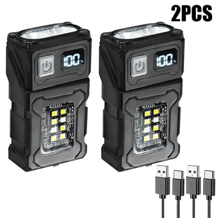 Mini Portable LED COB Flashlight Ajustable Rotatable Magnetic Torch