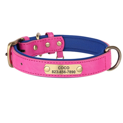 Personalized  PU Leather Dog Collar Free Engraved Dog ID Collars