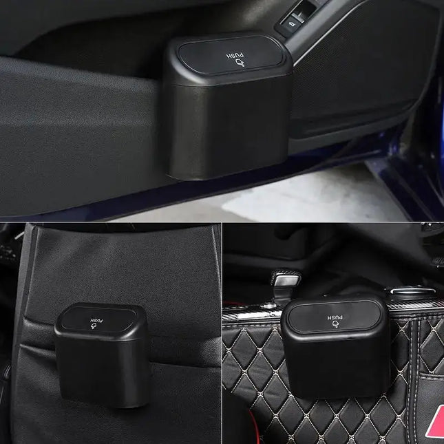 Car Bin Hanging Vehicle Garbage Dust Case Storage Box Black Square