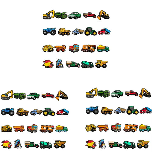 20pcs Engineering vehicle Car goods train tractor Forklift Shoe Charms