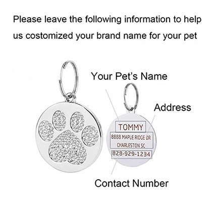 Stainless Steel Engraved Pet Name Collar Pendant ID Tags Personalized