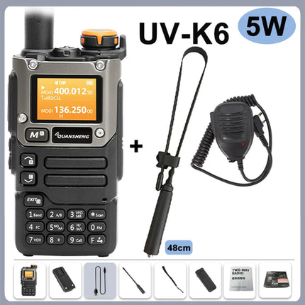 Quansheng UV-K6 Walkie Talkie 5W Air Band Radio Type C Charge UHF VHF