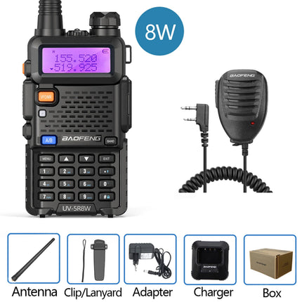 Baofeng Walkie Talkie UV 5R 5W 8W Dual Band Ham Two Way Radio Vhf Uhf