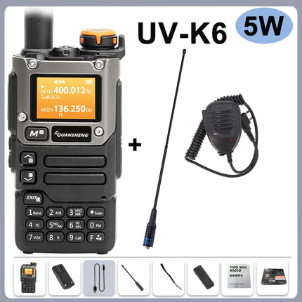 Quansheng UV-K6 Walkie Talkie 5W Air Band Radio Type C Charge UHF VHF