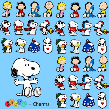 12-Pack SnoopyFashion Themed Shoe Charms Cartoon Kawaii Decoration