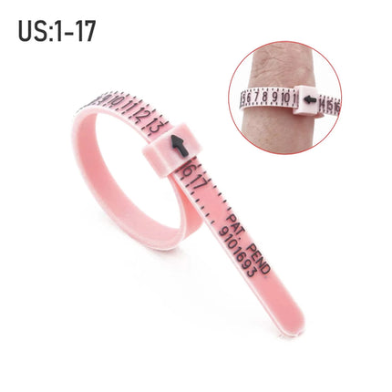 1-17 US Size Ring Sizer Measuring Set Reusable Finger Size Gauge