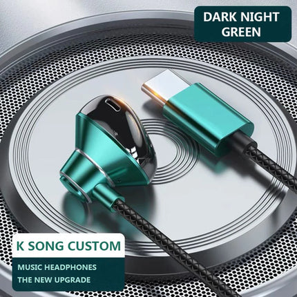 9D Bass Stereo Type C&3.5mm Headphones Volume Control Headset With HD