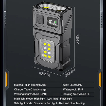 Multifunctional COB Flashlight Ajustable Angle LED Outdoor Torch