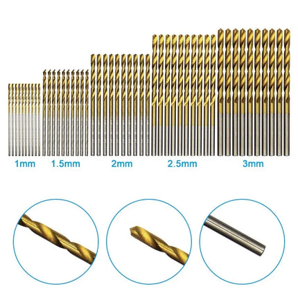 100pc Twist Drill 1-3mm Hand Electric Drill DIY Woodwork Drill