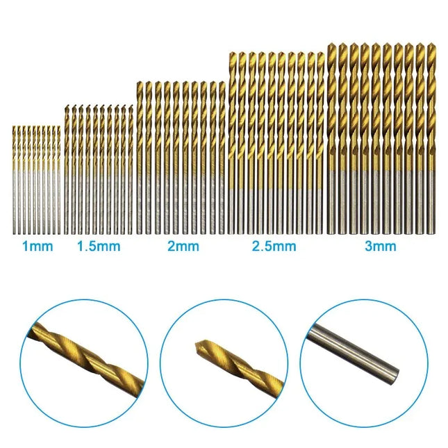 100pc Twist Drill 1-3mm Hand Electric Drill DIY Woodwork Drill