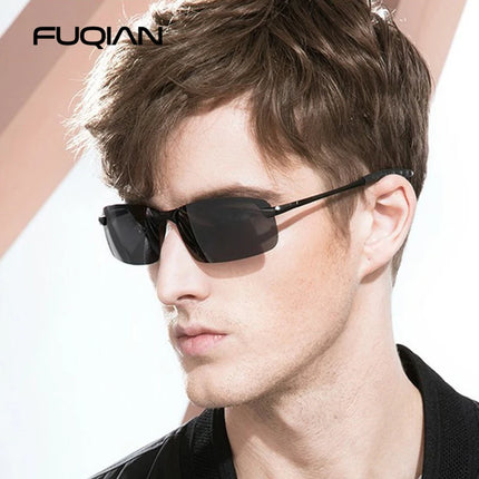 Fashion Half Frame Photochromic Sunglasses Men Women Classic Chamelon