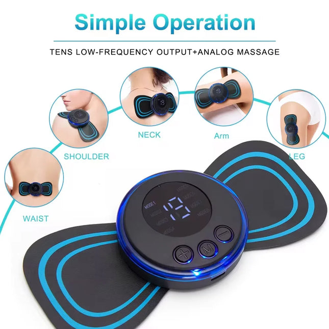 Electric Neck Massager Mini Cervical Back Patch Muscle Relieve Fatigue
