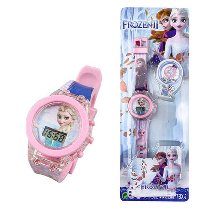 Flash Light Spiderman Kids Watches For Boys Cartoon Hello Kitty Mickey