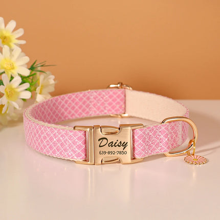 Custom Bling Nylon Dog Collar Free Engraved Puppy Dog ID Name Collars