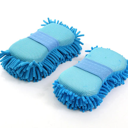 2Pcs Coral Car Washer Gloves Car Cleaning Sponge Care Detailing