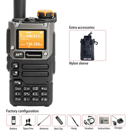 Quansheng UV-K6 Walkie Talkie 5W Air Band Radio Tyep C Charge UHF VHF