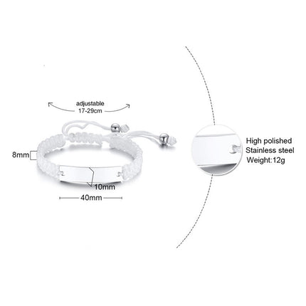 Personalized Stainless Name Bracelet | Custom Braided Bracelet