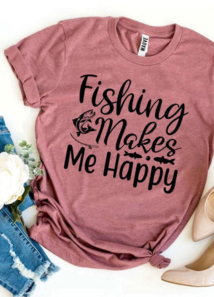 Fishing Makes Me Happy T-shirt