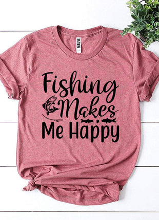 Fishing Makes Me Happy T-shirt