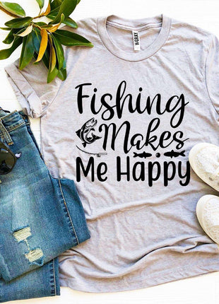 Fishing Makes Me Happy T-shirt
