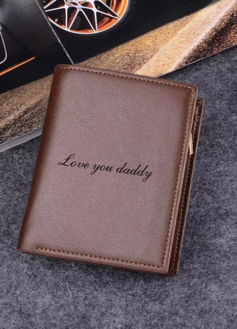 New Custom Wallets Men High Quality PU Leather Engraved Name Wallets