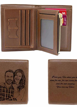 New Custom Wallets Men High Quality PU Leather Engraved Name Wallets