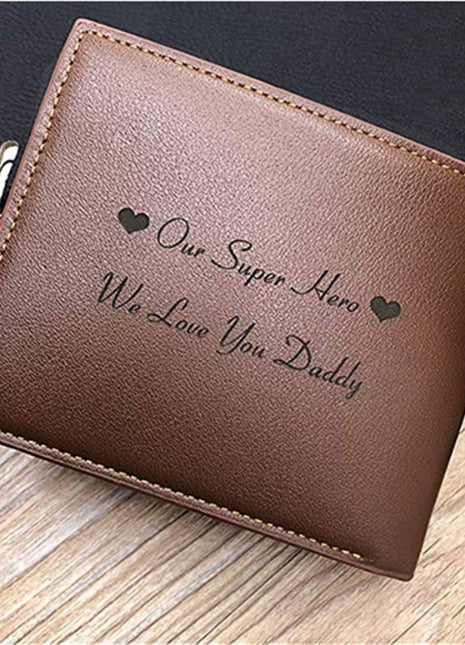 Personalized Wallets Men High Quality PU Leather for Him Engraved