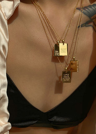 2021 New Stylish Hiphop Personal Engraved Letter Message Square