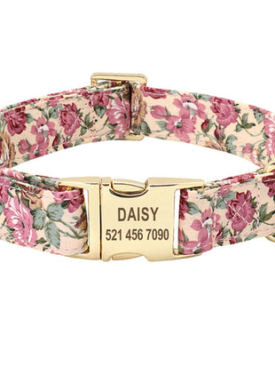 Personalized Printed Dog Collar Leash Set Customized Nylon Pet Collar