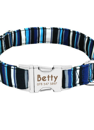 Dog Collar Personalized Nylon Pet Dog Tag Collar Custom Puppy Cat